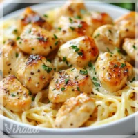 Garlic Butter Chicken Bites with Creamy Parmesan Pasta Delight!