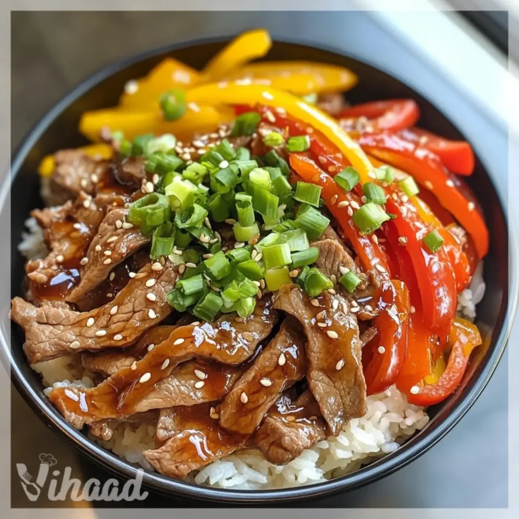 Beef and Pepper Rice Bowl A Quick Flavorful Delight!