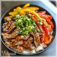 Beef and Pepper Rice Bowl A Quick Flavorful Delight!