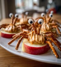 Apple Spiders Halloween Snack