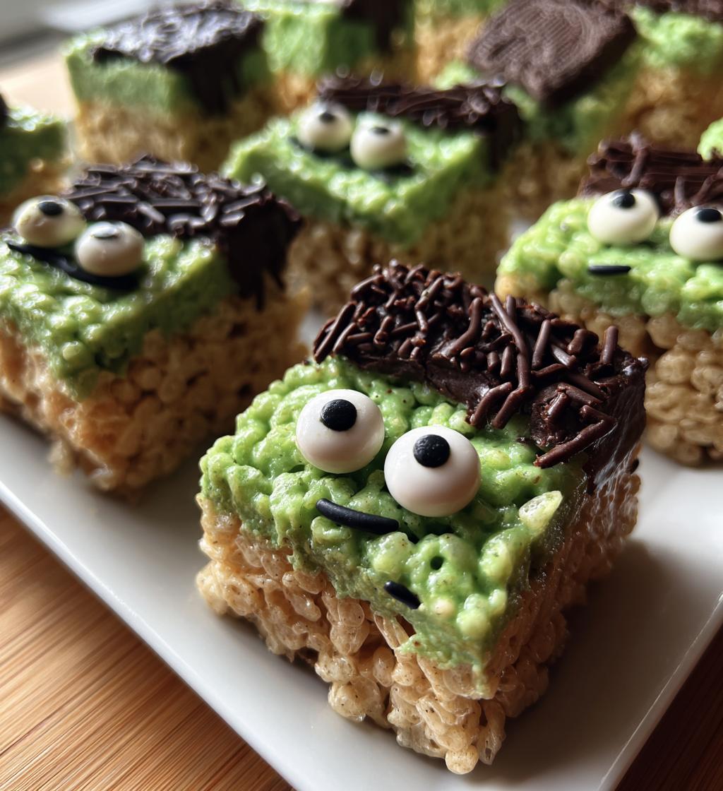 Frankenstein Rice Krispie Treats