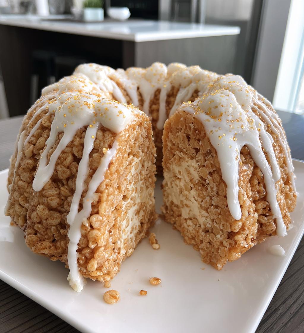 Halloween Ghost Rice Krispies Treats Bundt Cake