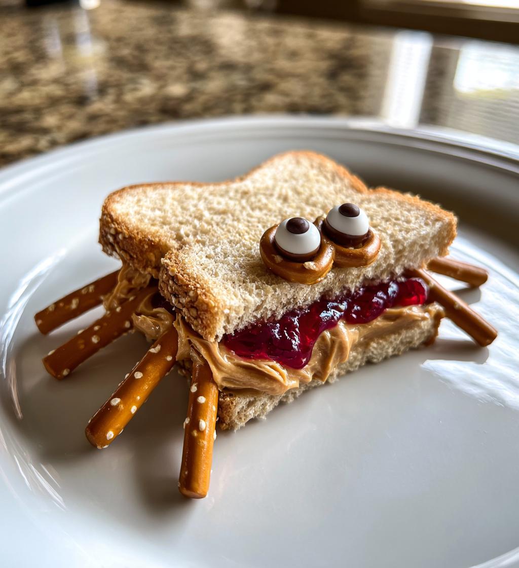 Peanut Butter and Jelly Spider Sandwiches - detail 1