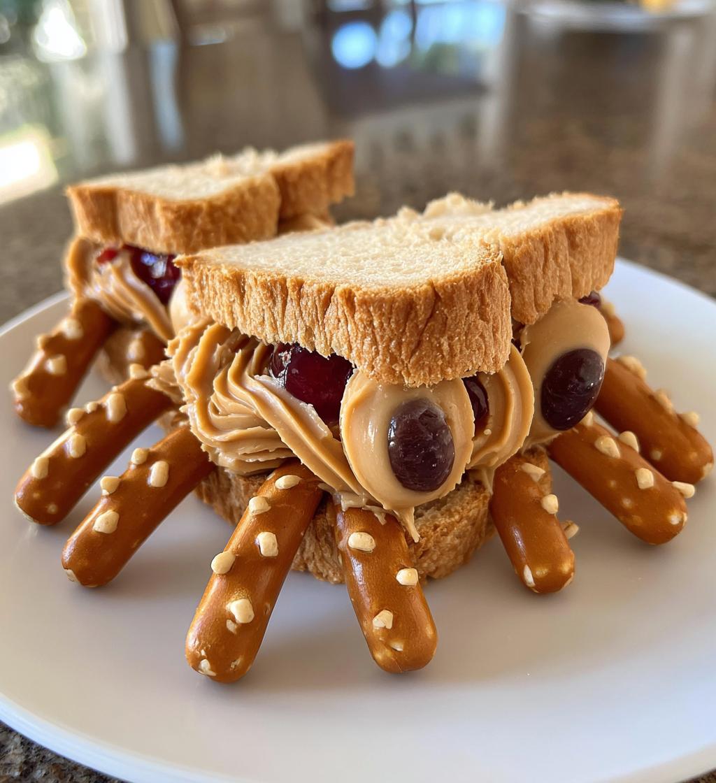 Peanut Butter and Jelly Spider Sandwiches