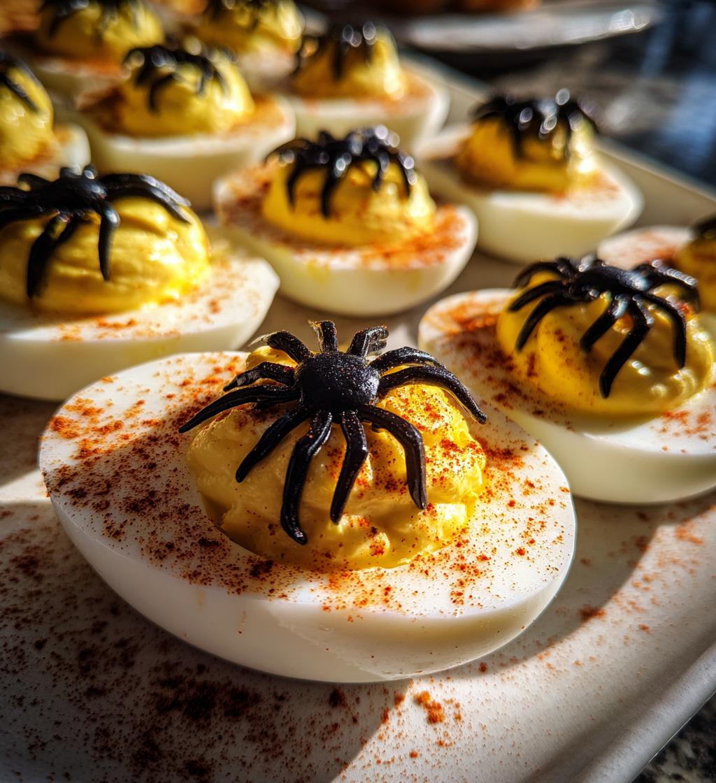 Spider Deviled Eggs