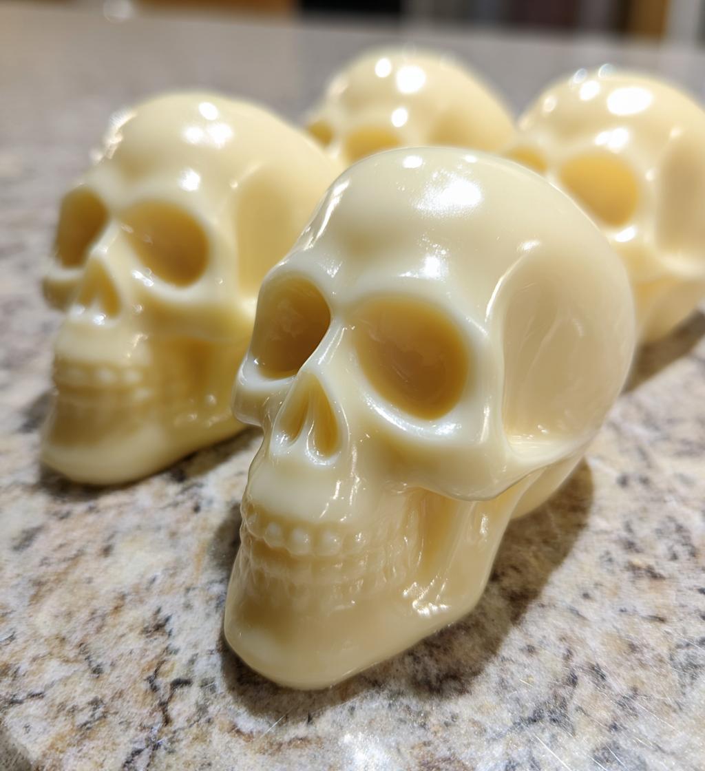 White Chocolate Skulls Halloween Dessert - detail 1