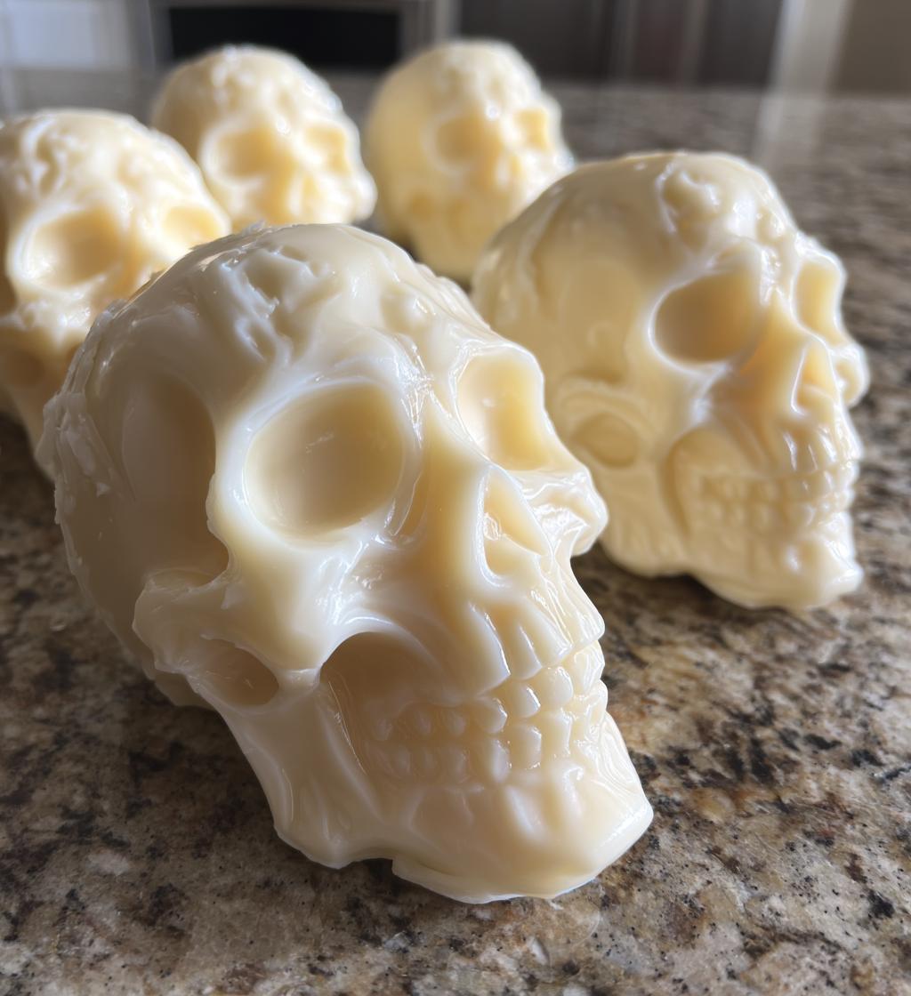 White Chocolate Skulls Halloween Dessert