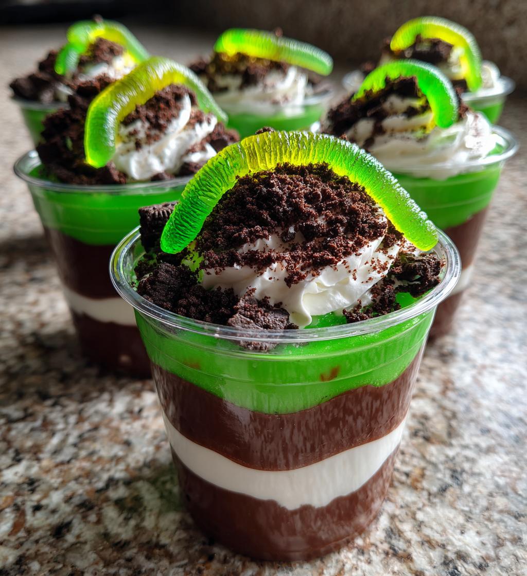 Zombie Pudding Cups Halloween Treats - detail 1