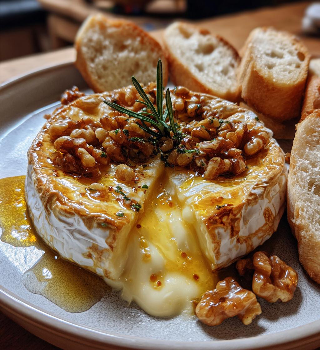 baked brie with honey - detail 1