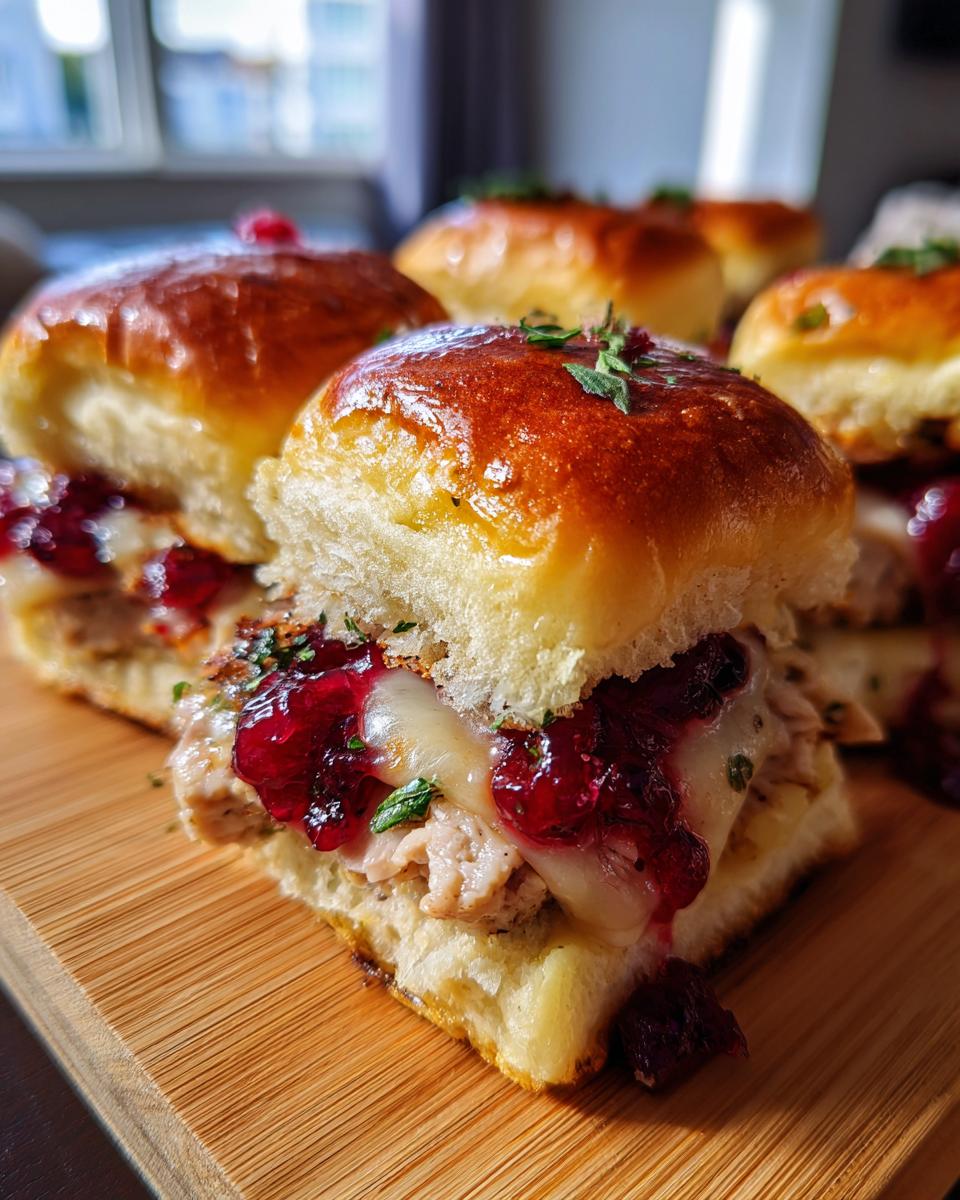 baked cranberry turkey sliders - detail 1