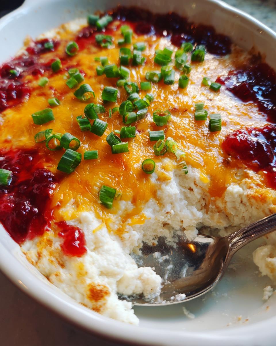 baked cream cheese cranberry dip - detail 1