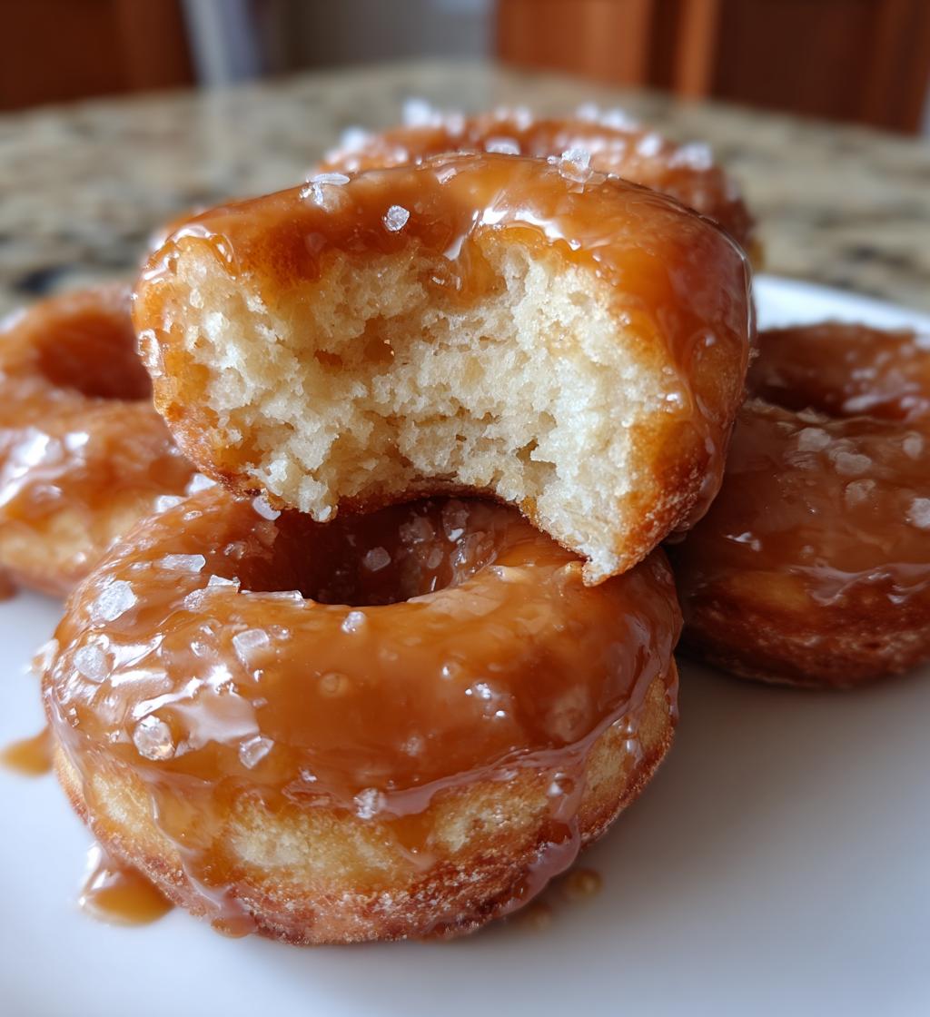 banana donuts with salted caramel glaze - detail 1