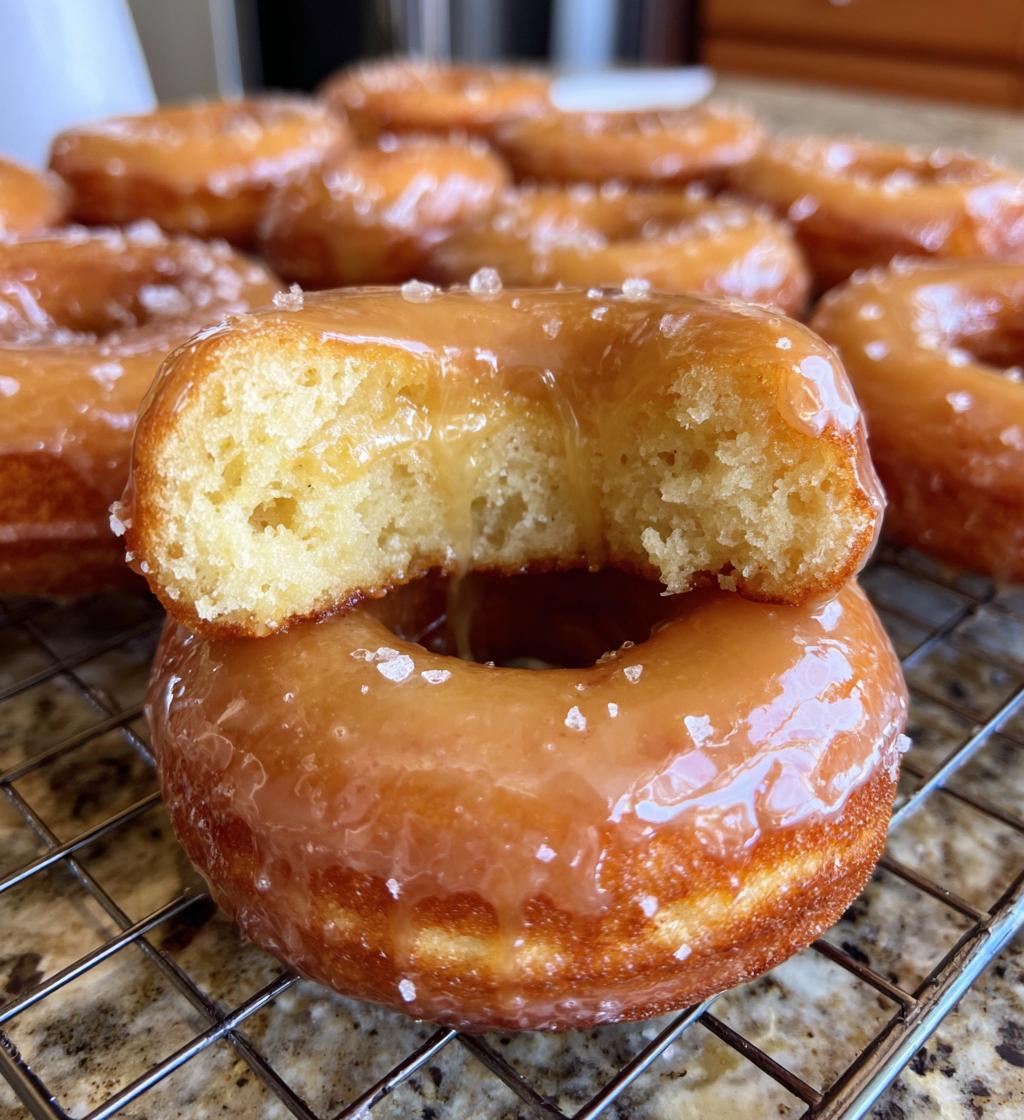 banana donuts with salted caramel glaze