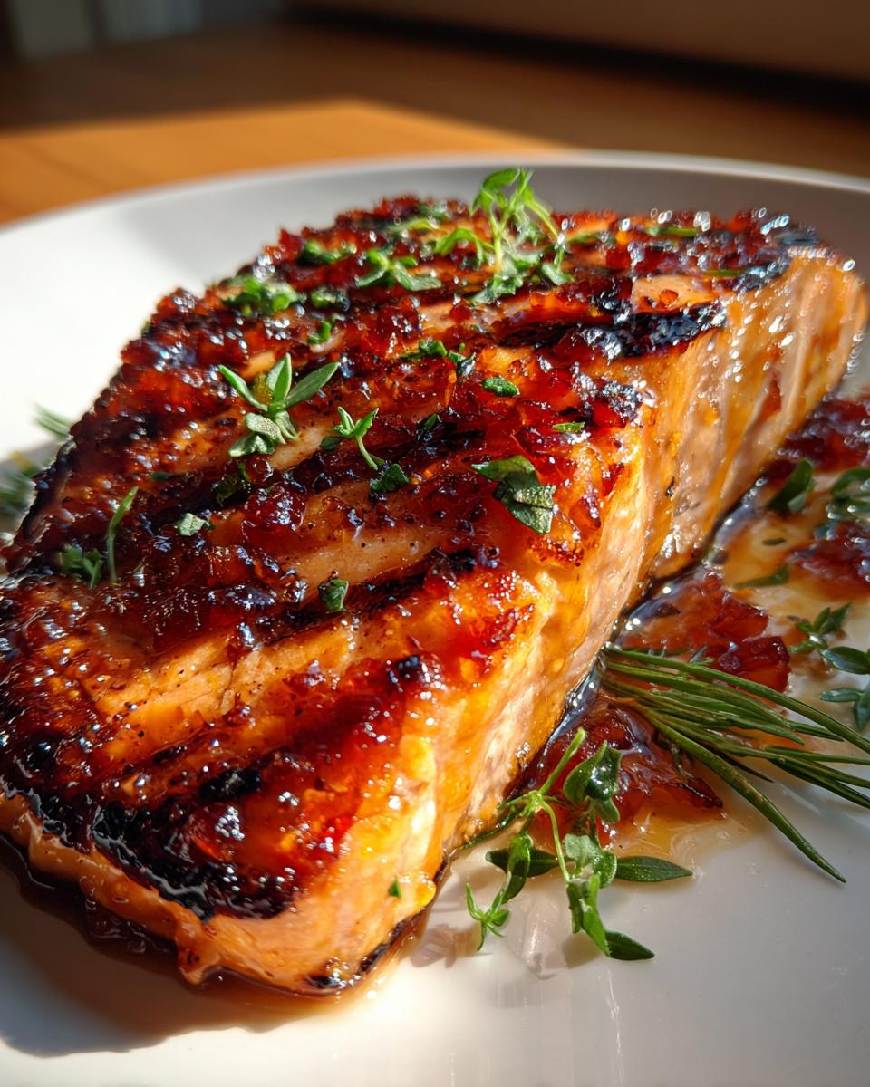bourbon peach salmon - detail 1