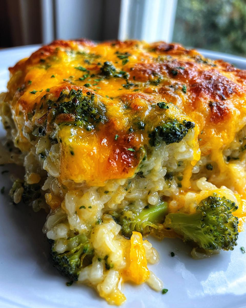 broccoli cheese rice casserole - detail 1
