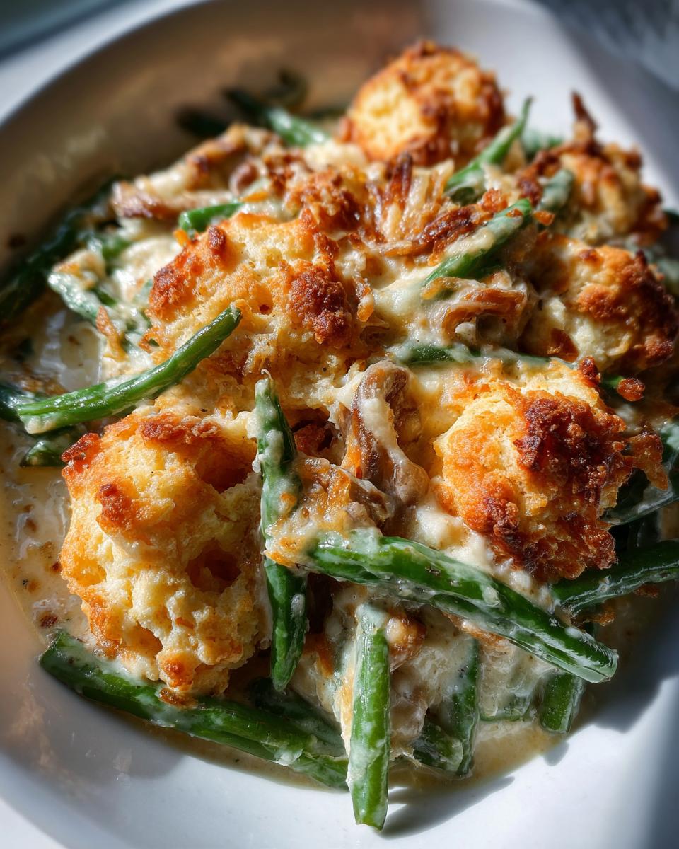 cheddar bay green bean casserole - detail 1