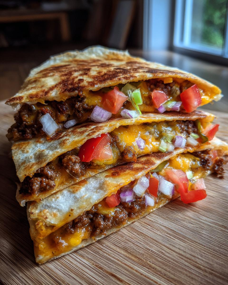 cheeseburger quesadilla - detail 1