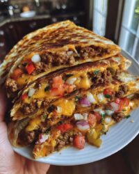 cheeseburger quesadilla