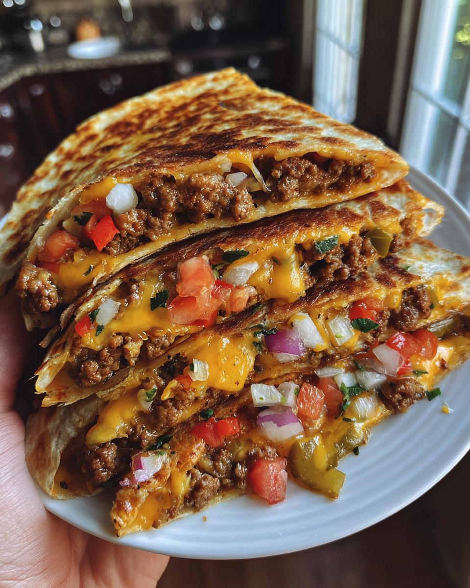 cheeseburger quesadilla