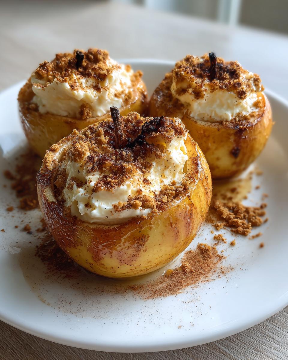 cheesecake stuffed baked apples - detail 1
