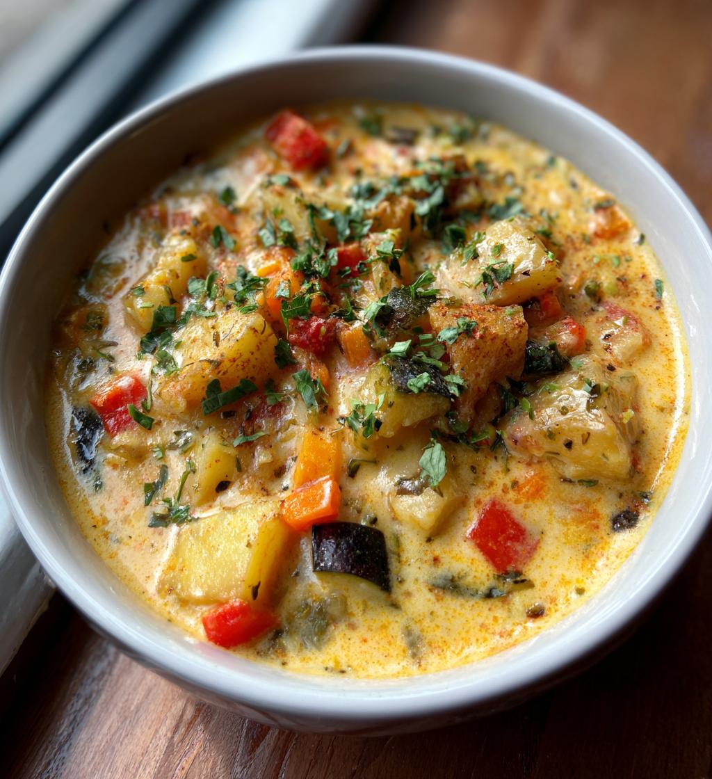 cheesy vegetable soup - detail 1