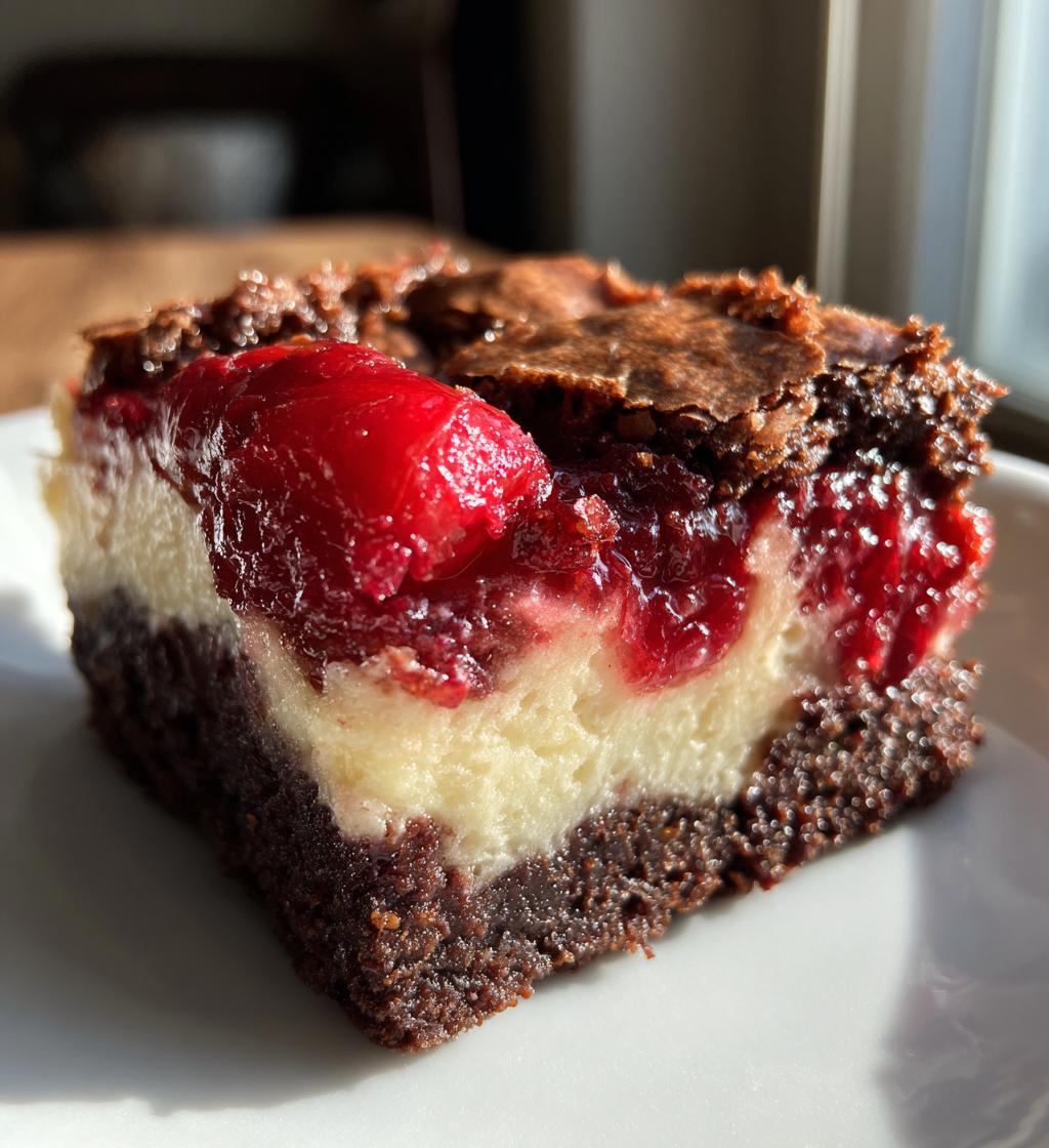 cherry cheesecake brownies - detail 1