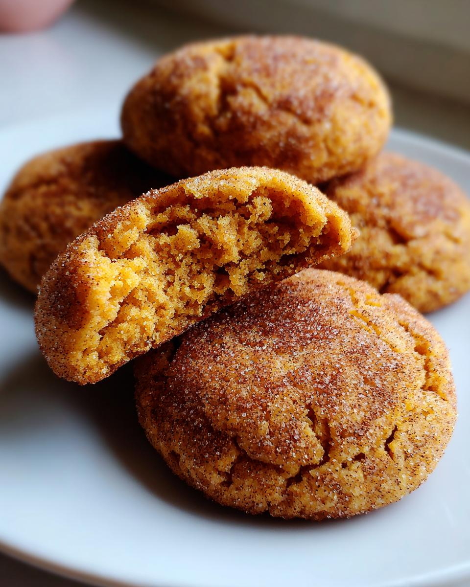 chewy pumpkin snickerdoodle cookies