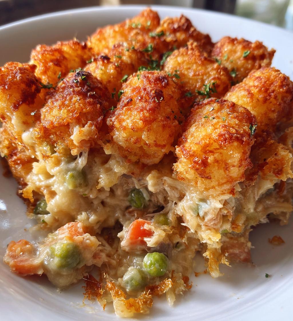 chicken tater tot casserole - detail 1