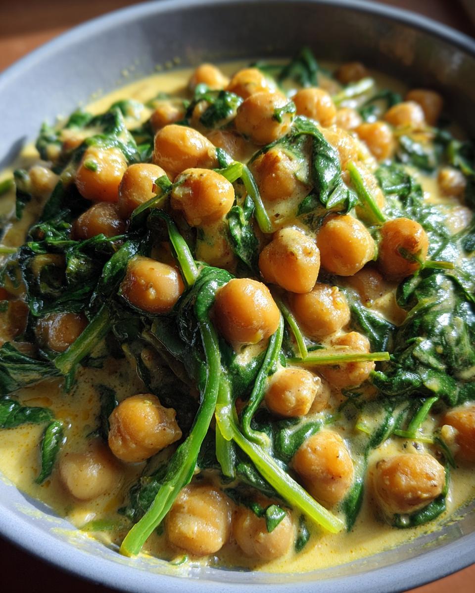 chickpea and spinach curry - detail 1