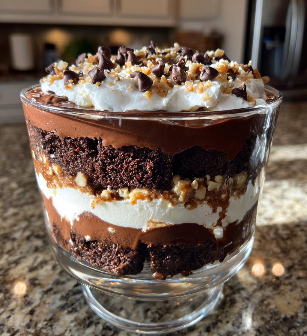 chocolate brownie trifle - detail 1