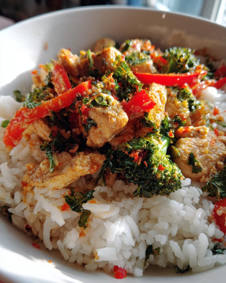 coconut chicken rice bowl - detail 1