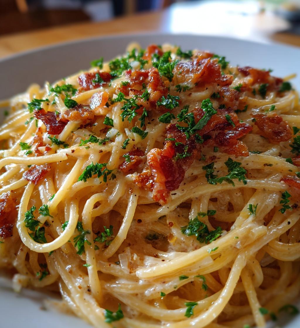 creamy bacon pasta - detail 1