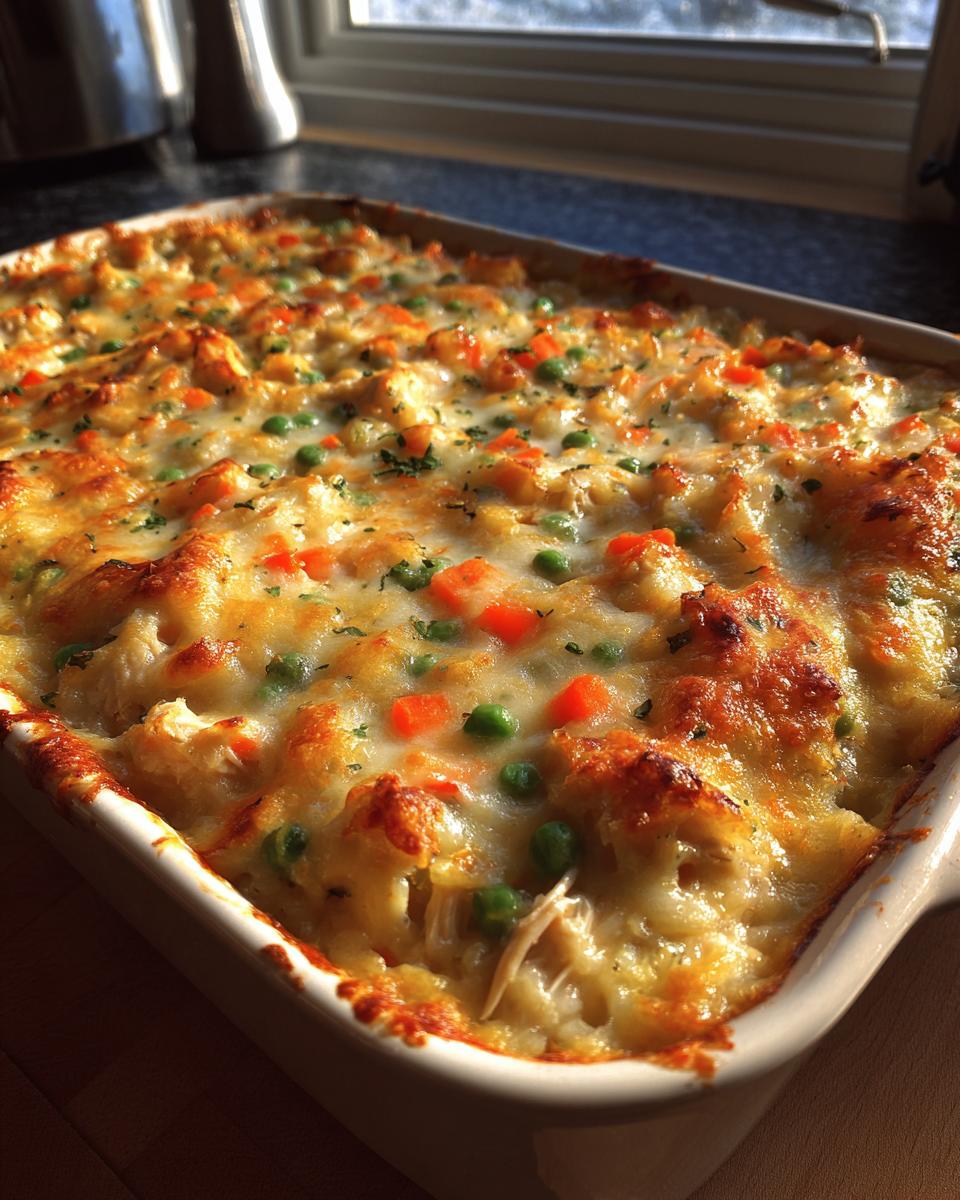 creamy chicken rice casserole delight