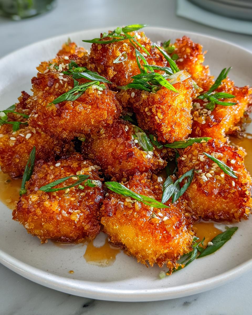 crispy honey garlic salmon bites - detail 1