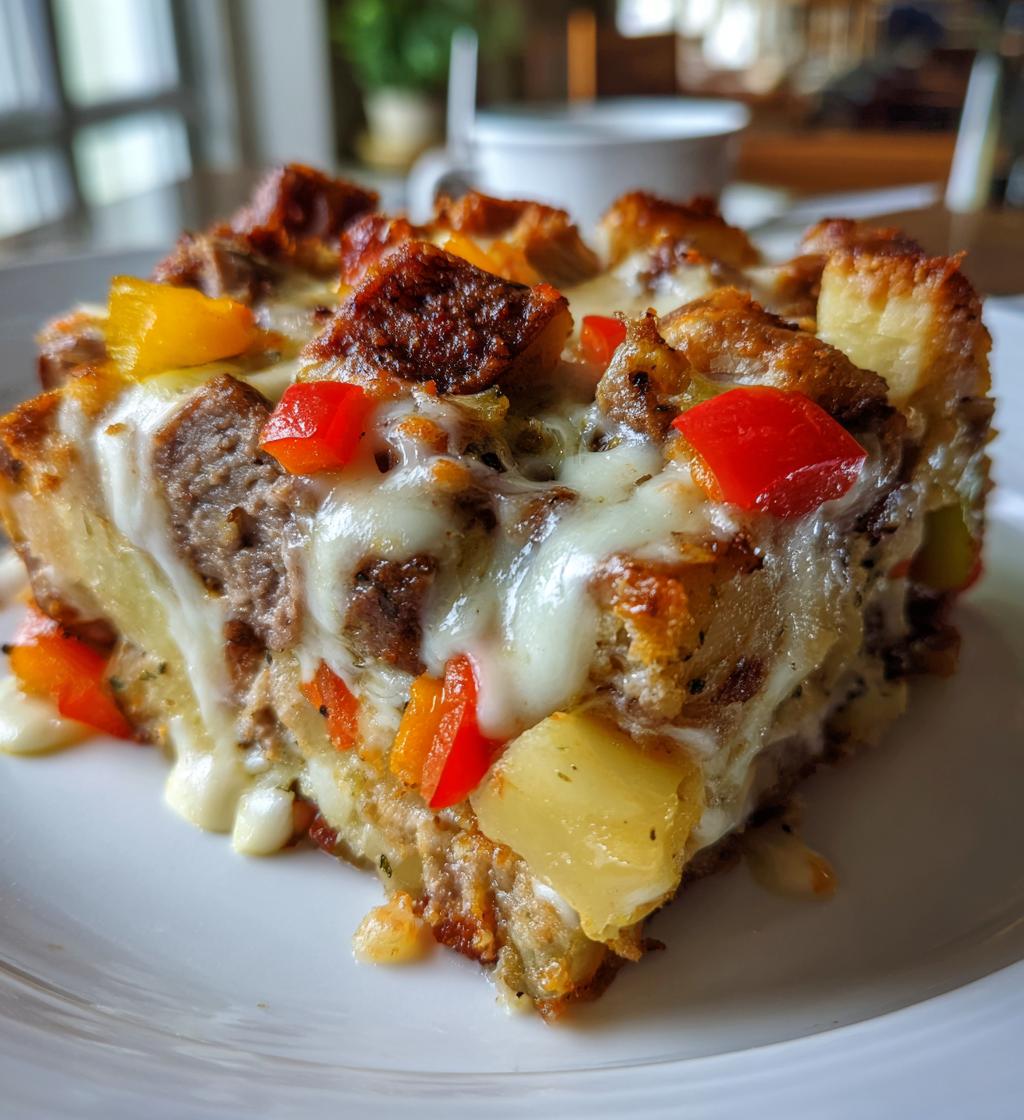 crockpot cheesesteak potato casserole