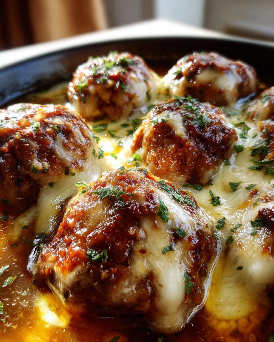 crockpot french onion meatballs