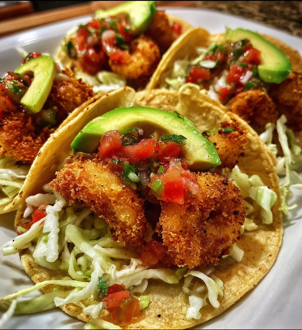 fried shrimp tacos - detail 1