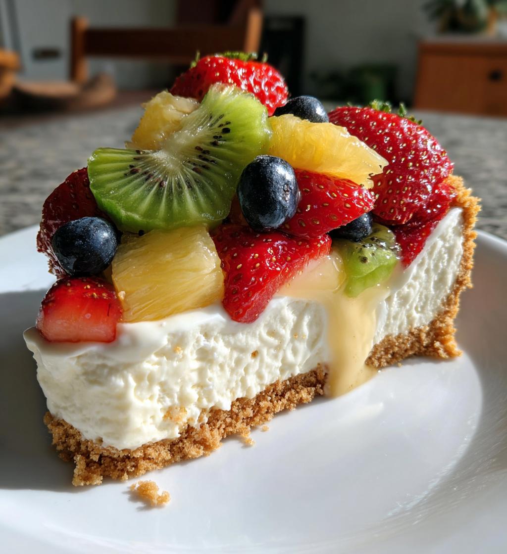 fruit salad cheesecake - detail 1
