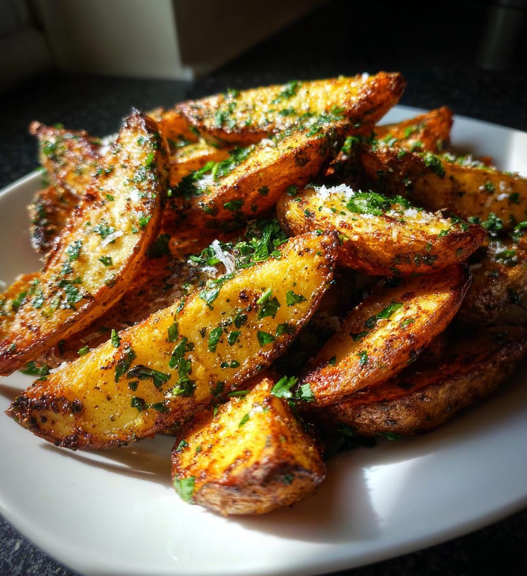 garlic parmesan potato wedges - detail 1