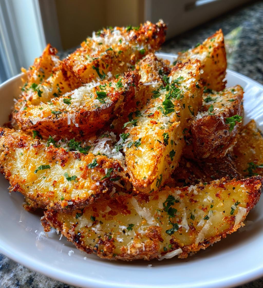 garlic parmesan potato wedges