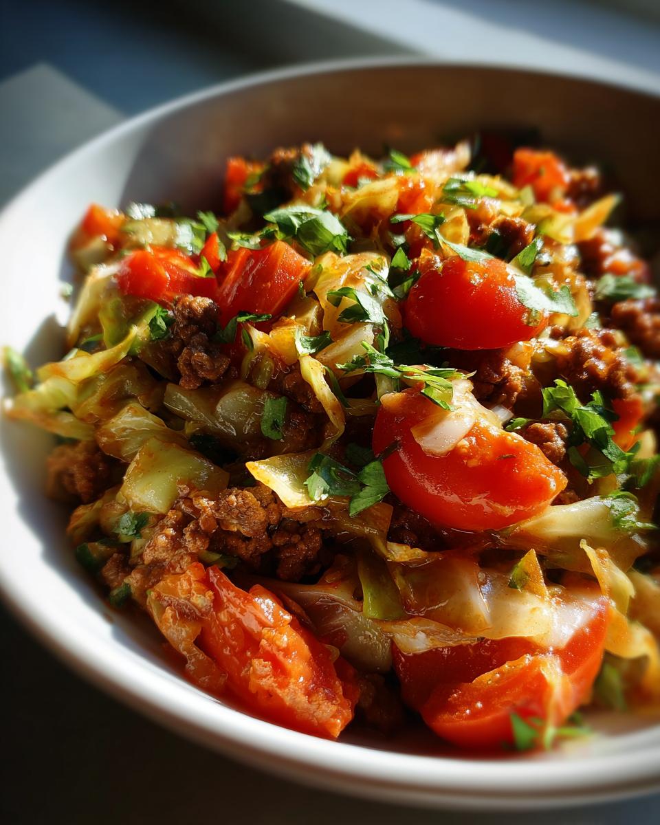 ground beef taco cabbage skillet - detail 1