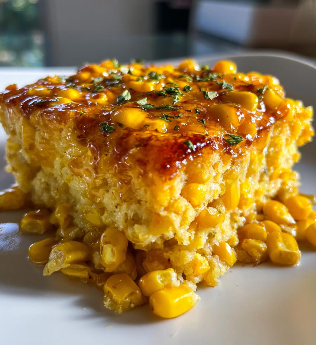 honey glazed corn casserole - detail 1