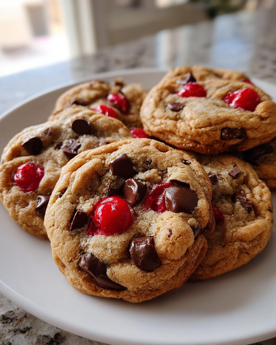 maraschino cherry chocolate chip cookies delight - detail 1