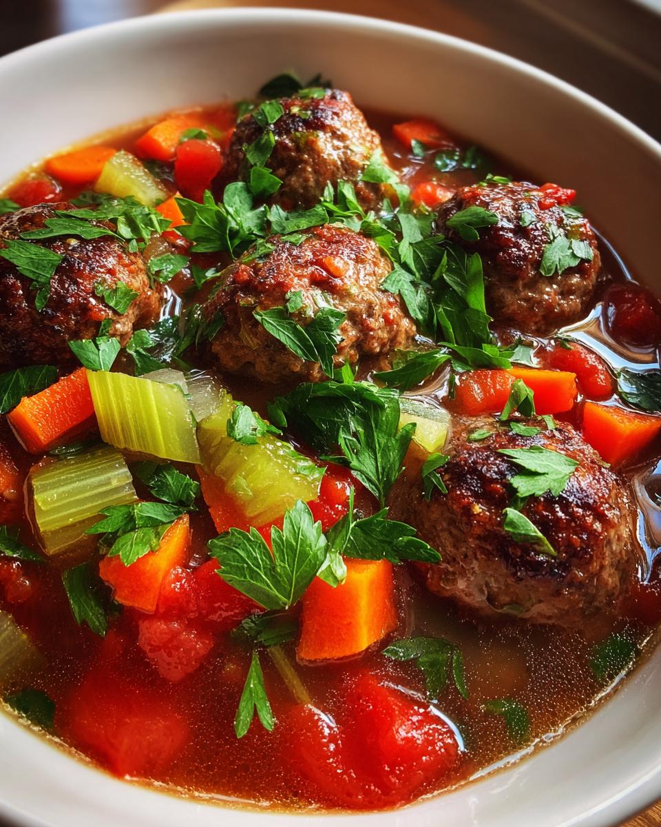 meatball soup - detail 1