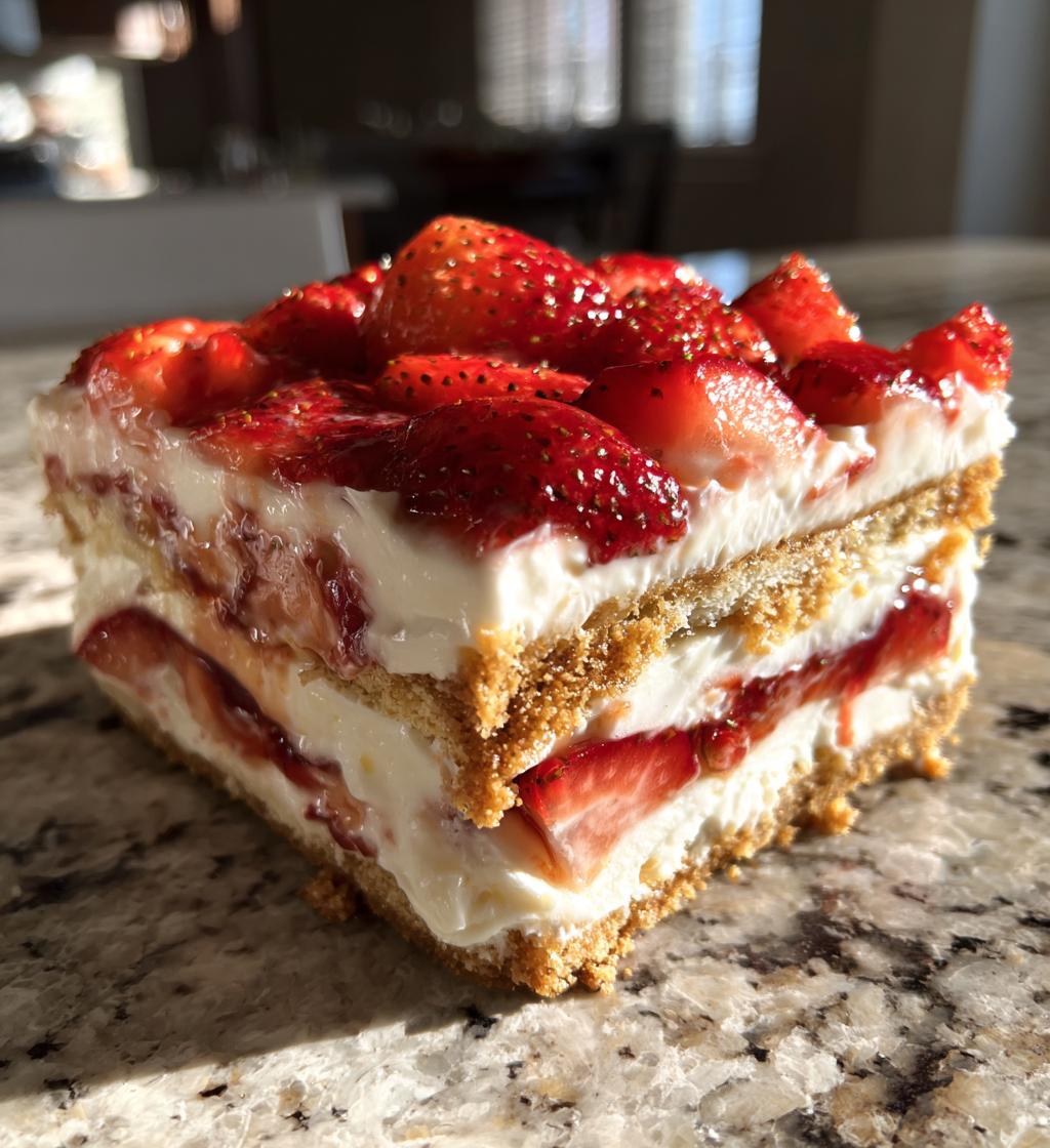 no bake strawberry lasagna