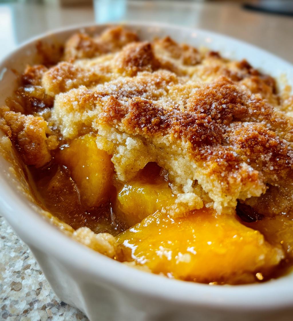 peach cobbler three ingredient - detail 1