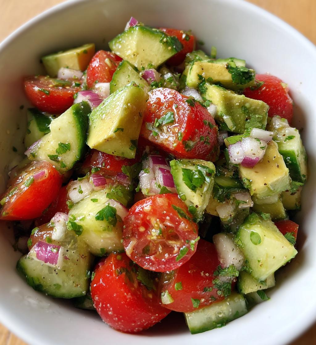 refreshing cucumber tomato avocado salad