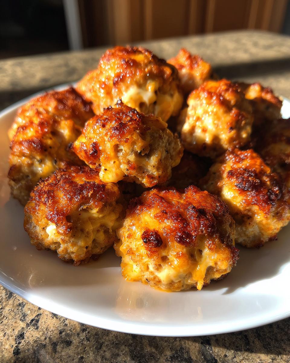 sausage balls with cream cheese and rotel - detail 1