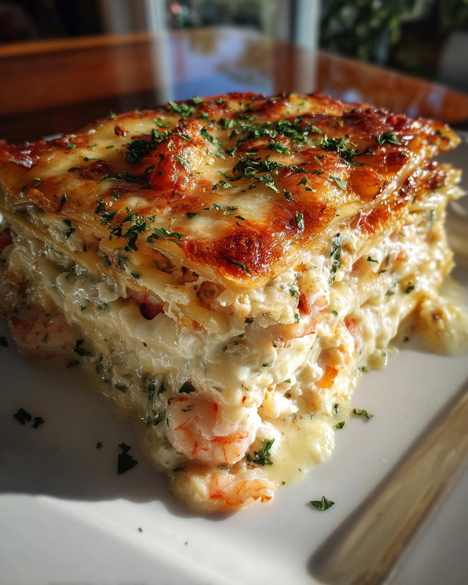 seafood lasagna - detail 1