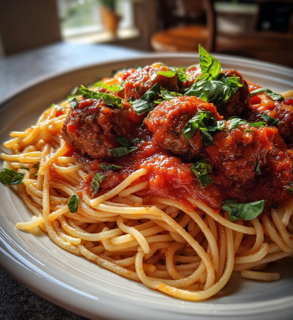 spaghetti and meatballs - detail 1